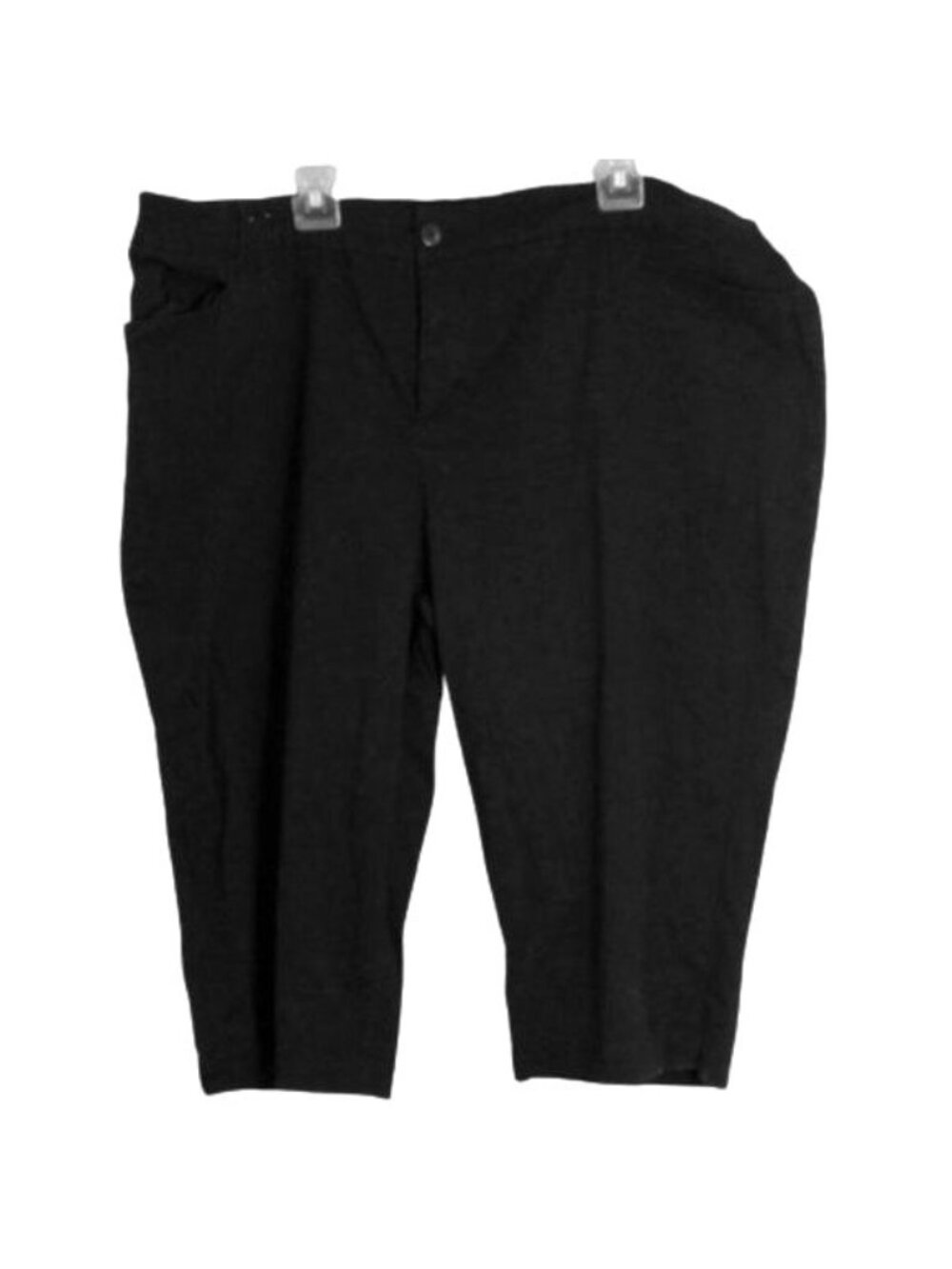 Croft & Barrow Size 22 Womens Black Stretch Capri Classic Fit Casual Comfortable